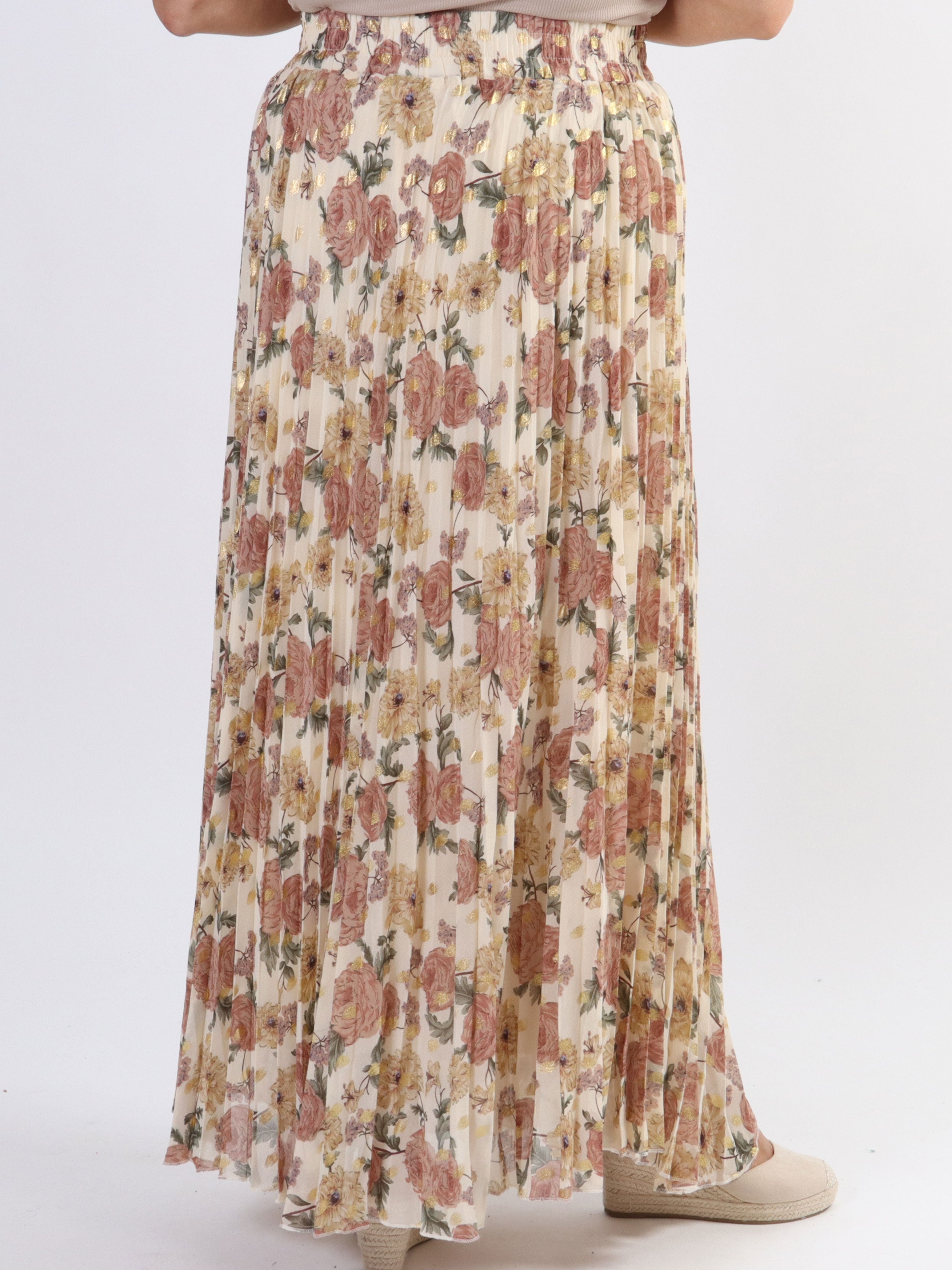 Josefine - Sød plisseret nederdel med blomsterprint